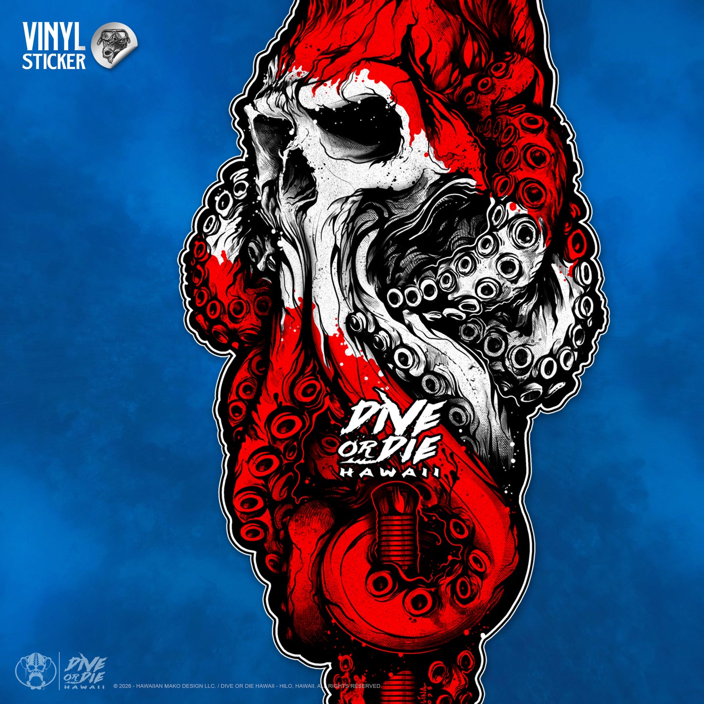 TAKO SKULL (DIVER) - Vinyl Sticker