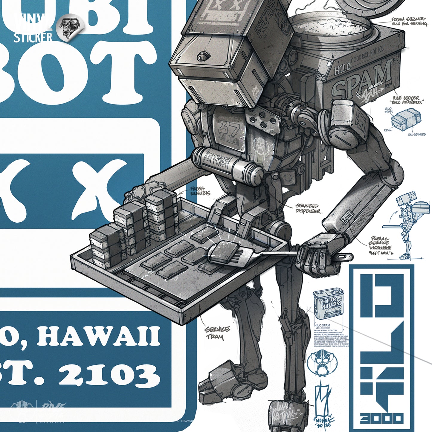 SUBI-BOT (CONCEPT) - Vinyl Sticker