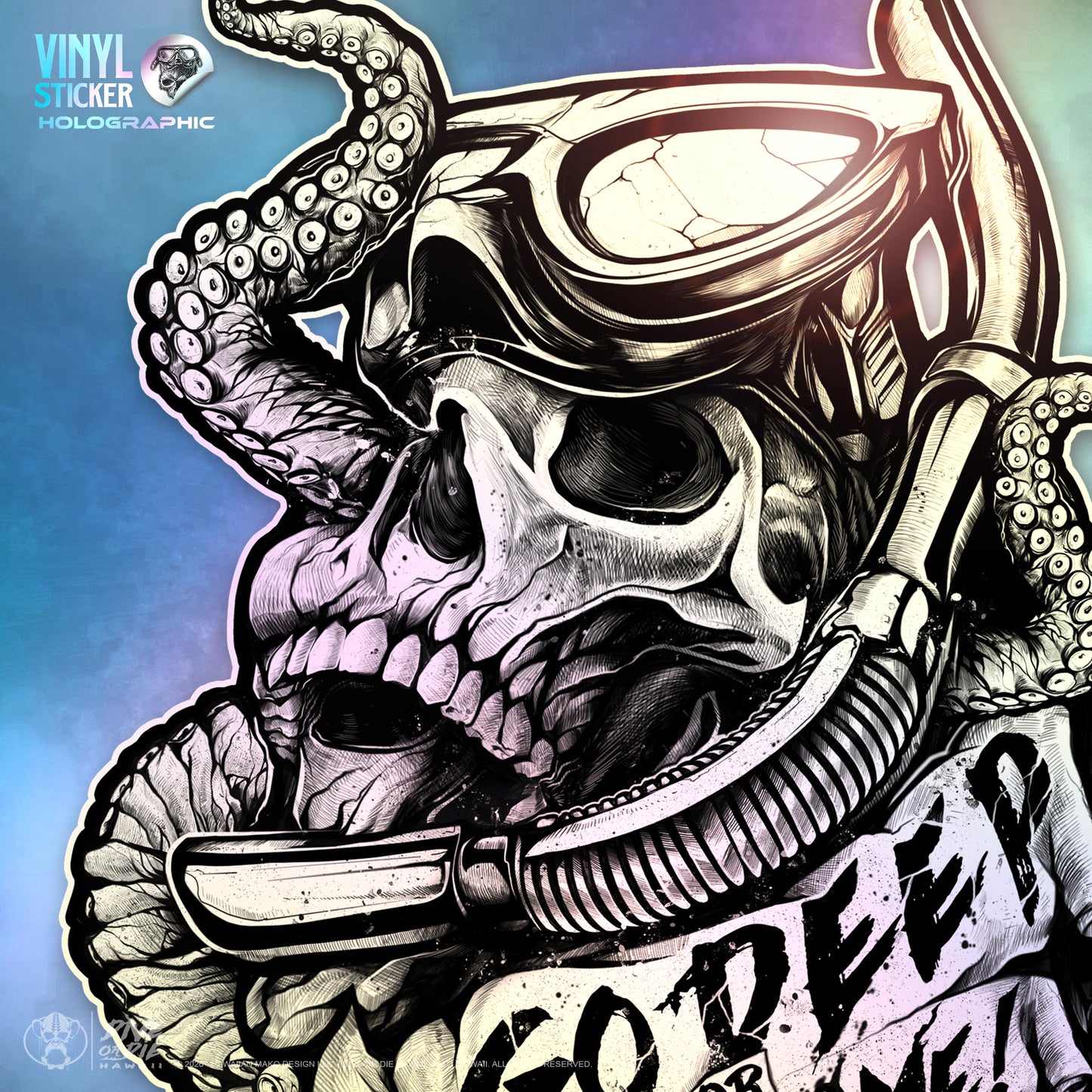 GO DEEP -HOLOGRAPHIC- Vinyl Sticker