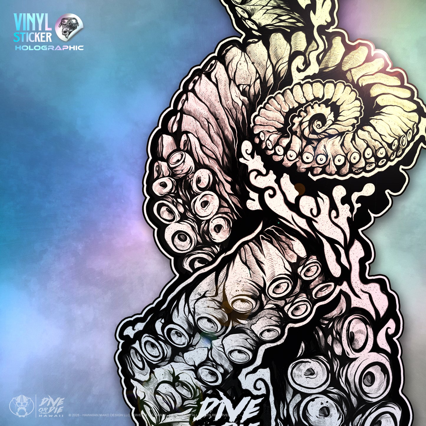 "HI ONLY TAKO LEGS" -HOLOGRAPHIC- Vinyl Sticker