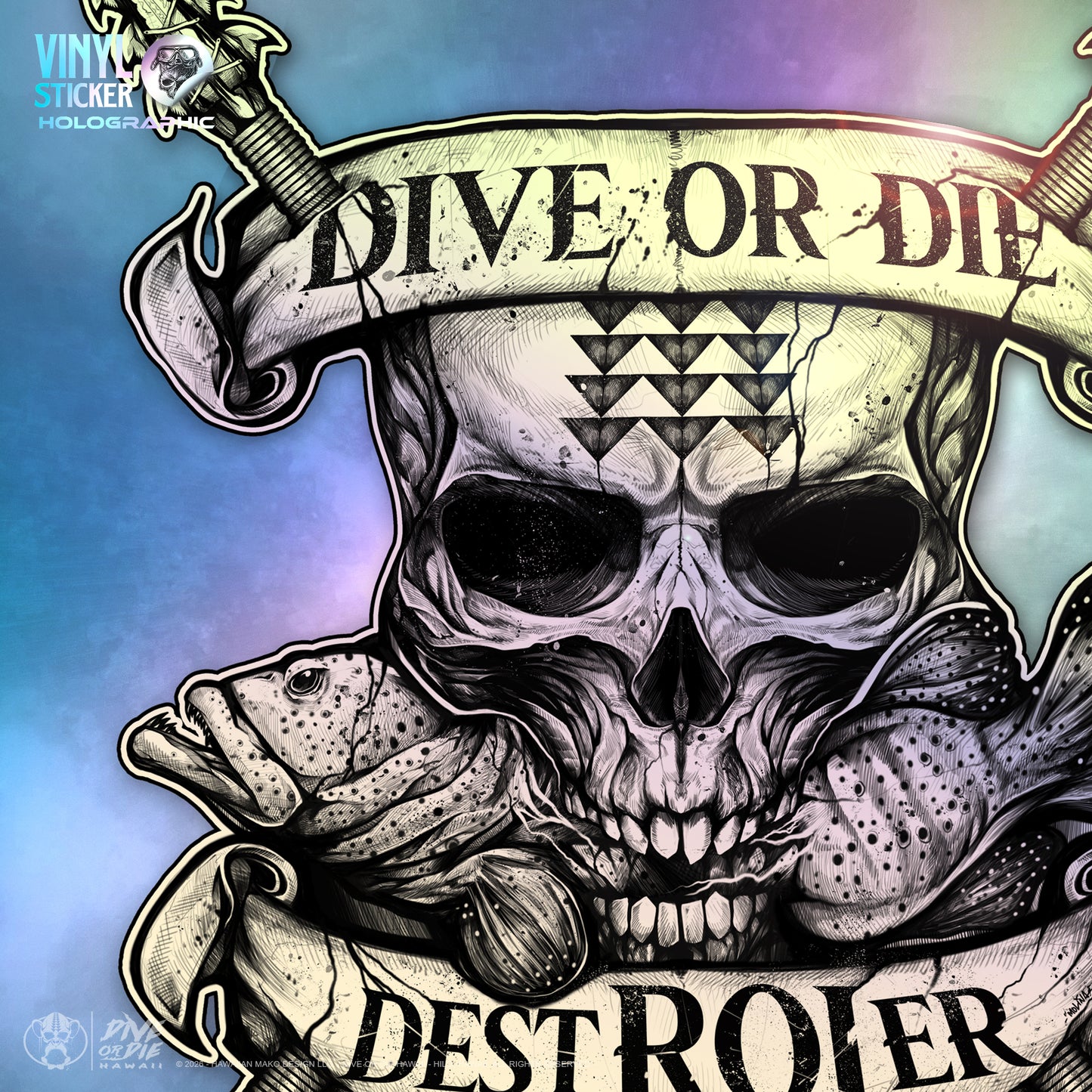 DEST-"ROI"-ER- -HOLOGRAPHIC- Vinyl Sticker